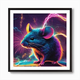 Lightning Rat Art Print