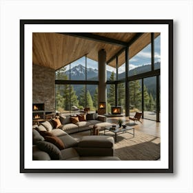 Living Room With Mountain Views Art Print