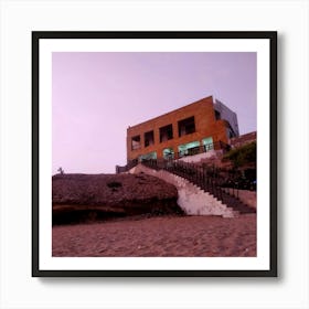 Beach House At Dusk Art Print