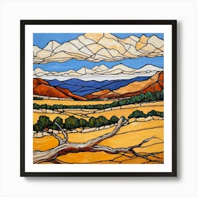 Landscape With Mountains 1 Art Print