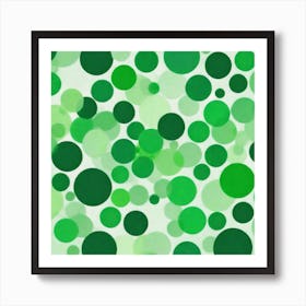 Green Polka Dots Art Print