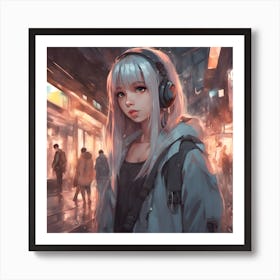 Anime Girl Modern Style 1 Art Print