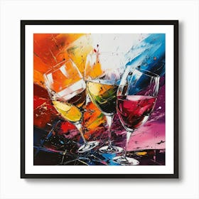 Three Wine Glasses Art Art Print