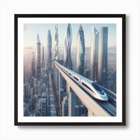 Futuristic Train 7 Art Print