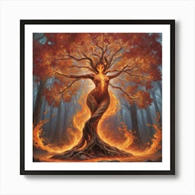 Fire Tree Dance Art Print 2 Art Print