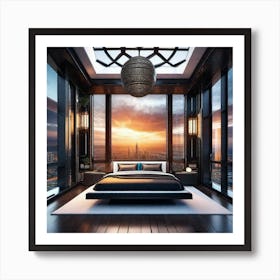 Dubai Skyline Bedroom Art Print