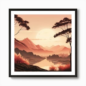 Landscape With Trees Art Print