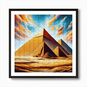 Abstract Puzzle Art Pyramids Egypt Art Print