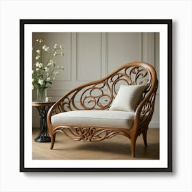 Rattan Lounge Chair Art Print