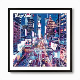 PostCard Artwork New York Art Print