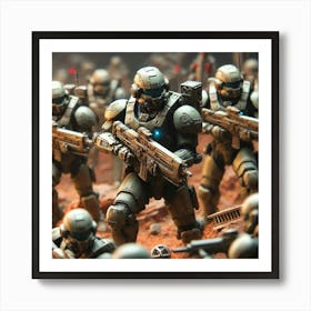 A Detailed Scene Depicting The Martian Legionnaires Art Print