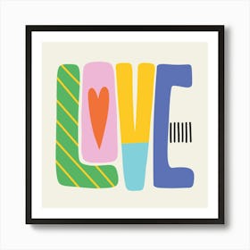 Love Colorful Kids Art Print