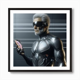 Man Holding A Cell Phone Art Print