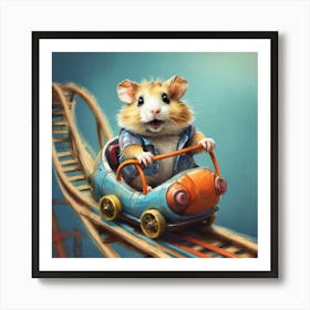 Hamster On Roller Coaster 4 Art Print