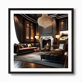 Black And Gold Living Room 7 Art Print