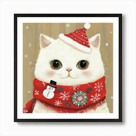 Santa Cat 1 Art Print