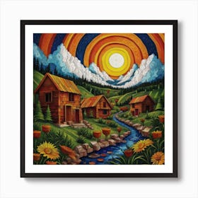 Small mountain village 37 Art Print