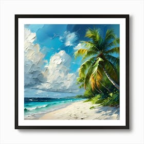 Beach And Palm Trees Art Print