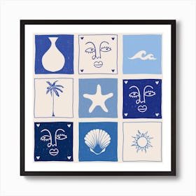 Blue Square Art Print