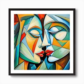Two Women Kissing Art Print