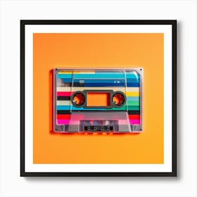 Colorful Tape On Orange Background Art Print