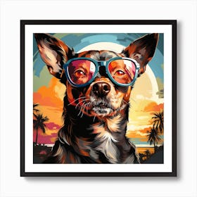 Dog In Sunglasses 5 Art Print