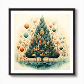 Teal Tidings: Vintage Vibes 1 Art Print