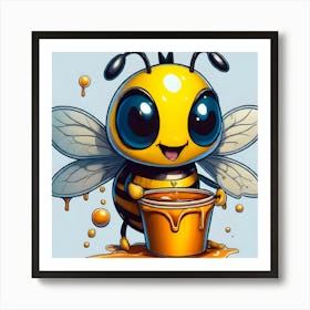 Bee With Honey Art Print