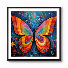 Butterfly With Stars Art Print