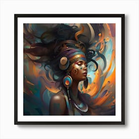 Afro-American Woman v1 Art Print