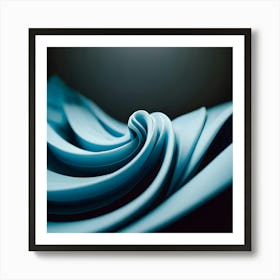 Abstract Blue Fabric 2 Art Print