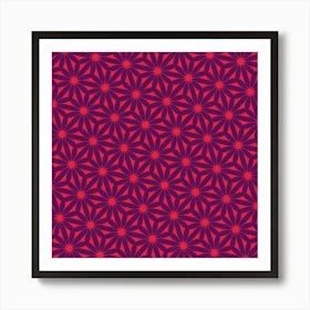 Red And Purple Flower Pattern Art Print