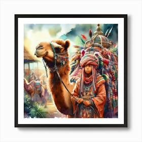 Camel Rider Art Print