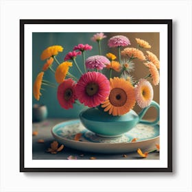 Flowers In A Teacup Art Print