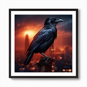 Raven At Night Art Print