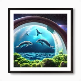 Dolphins In The Ocean Art Print