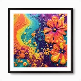 Abstract Flower Painting 2 Art Print