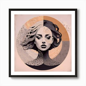 Vision 8 Abstract Portrait Of A Woman Art Print