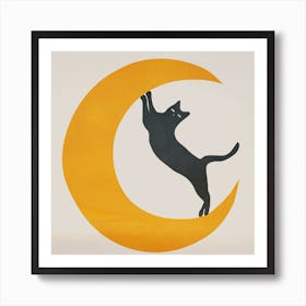 Moon And Cat Art Print
