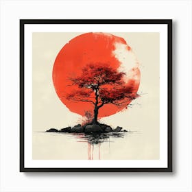 Red Tree Art Print