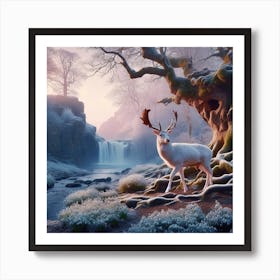 Deer In The Forest 46 Art Print