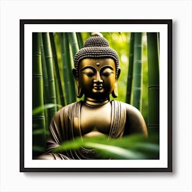 Buddha In The Bamboo Forest 1 Art Print