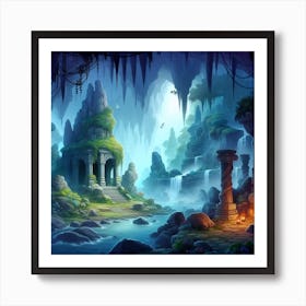 Fantasy Cave Art Print