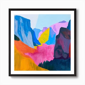 Colourful Abstract Yosemite National Park Usa 3 Art Print