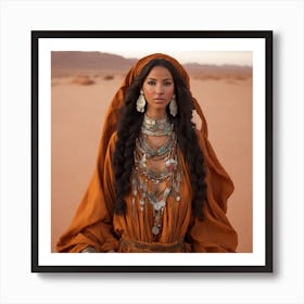 Woman In The Desert Art Print