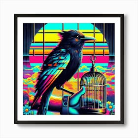 Bird In Cage 1 Art Print