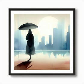 Woman With Umbrella 1 Art Print