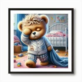 Teddy Bear Sleeping Art Print