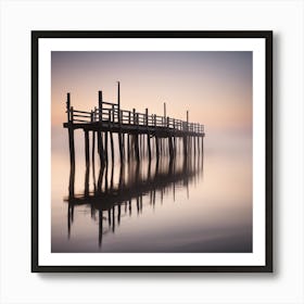 967449 A Wooden Pier At Misty Dawn In A Still Sea Xl 1024 V1 0 Art Print