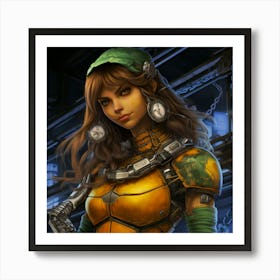 Myeera April Oneil Tmnt As A Supermodel Ultra Detailed Cyberpun Df930bef Fc84 4e79 8c5a 11a890736f34 Art Print